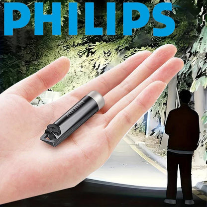 Mini EDC Keychain Flashlight — USB-C, UV, SOS, Waterproof