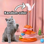 Interactive Cat Toy Tower with Turntable Track, Rolling Balls and Feather Teaser - Kitten Training Toy