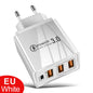 48W USB-C PD Fast Charger — QC 3.0 Wall Charger with EU/US Plug, Universal for Smartphones & Tablets