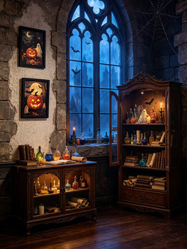 Miniature Halloween Wall Art Decoration – 1/6 & 1/12 Scale Dollhouse Accessory, Photography Prop & Micro-Landscape Decor
