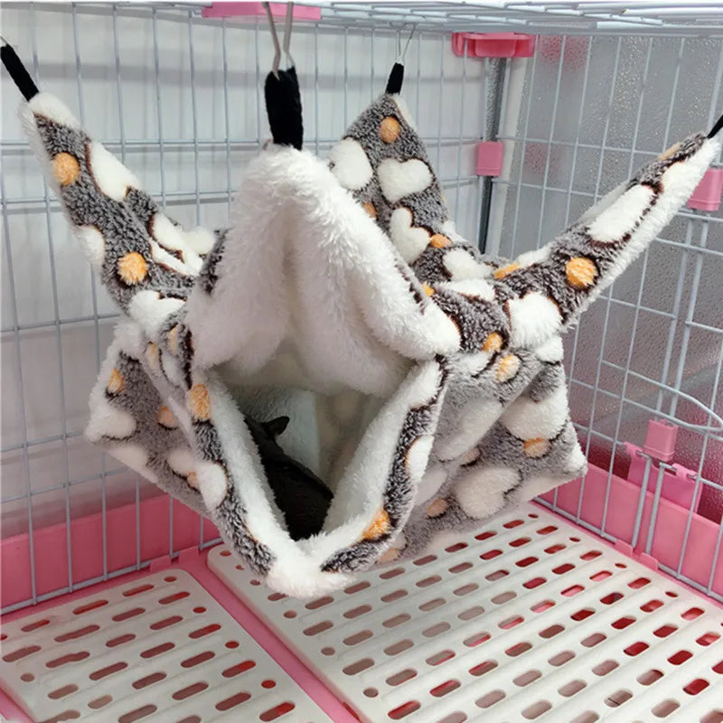 Fleece Hammock Hideout for Small Pets - Hamster, Guinea Pig, Sugar Glider, Rat | 20x20 cm (7.9x7.9 in) & 34x34 cm (13.4x13.4 in)
