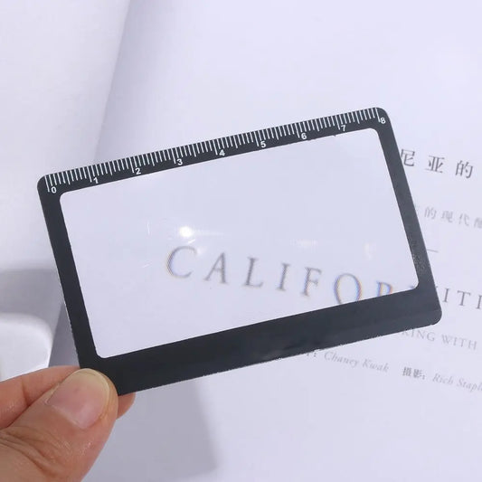 Card-Size 3X Fresnel Magnifier Sheet with Scale, Ultra-Thin Wallet Magnifying Lens for Reading, Maps and Outdoor Ignition