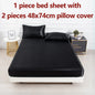 Satin Fitted Sheet Set 3-Piece (1 Fitted Sheet + 2 Pillowcases) Soft Breathable Solid Color Bedding