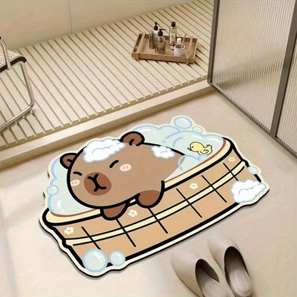 VIKAMA Cute Cartoon Bear Carpet Kitchen Rug Doormat Welcome Mat Bathroom Mat Rug For Bedroom Carpet For Live Room Home Dec