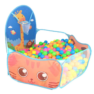 120 cm (47 in) Kids Playpen Ball Pit Tent with Basketball Hoop – Portable Indoor/Outdoor Children's Playhouse