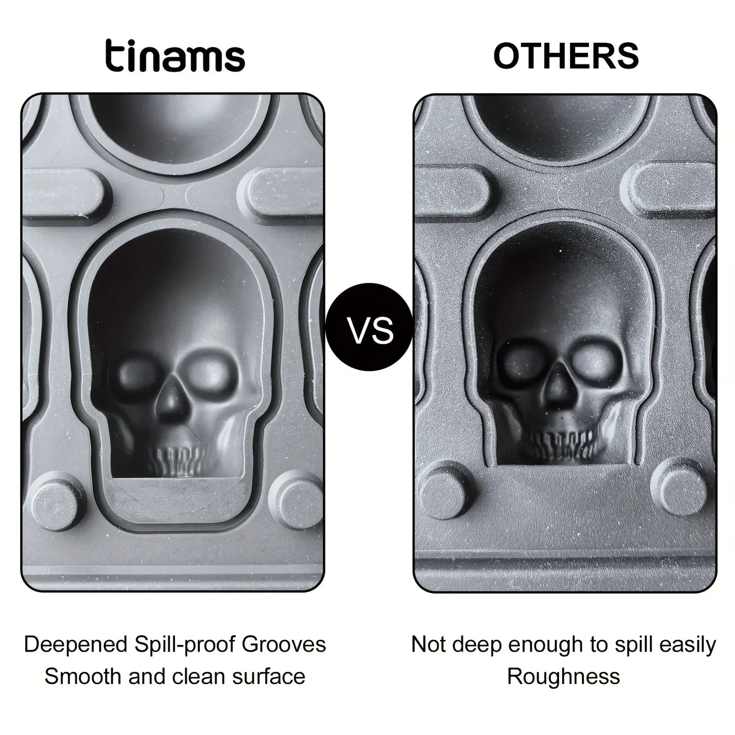 3D Skull Ice Ball Silicone Mold – 4 & 6-Cavity Flexible BPA-Free Ice Trays for Cocktails