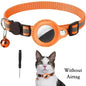 Adjustable Reflective Cat Collar with Tracker Case & Bell — Protective PU Holder for Bluetooth GPS Trackers, 22–34 cm (8.7–13.4 in)