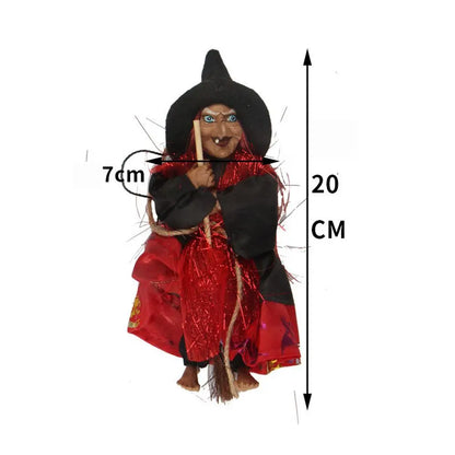 Halloween Witch Doll Ornament, 20 × 7cm, Red or Black
