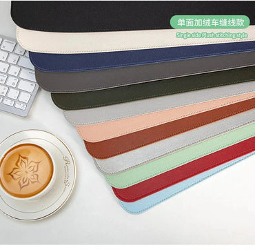 Large White PU Leather Mouse Pad – Waterproof Non-Slip Gaming Desk Mat for Keyboard & Computer Setup