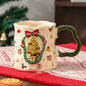 Christmas Ceramic Cup Set, 380ML Festive Mugs with Snowman/Santa/Tree Patterns, Cute Design, Ideal Xmas Gift & Drinkware, 4 Styl