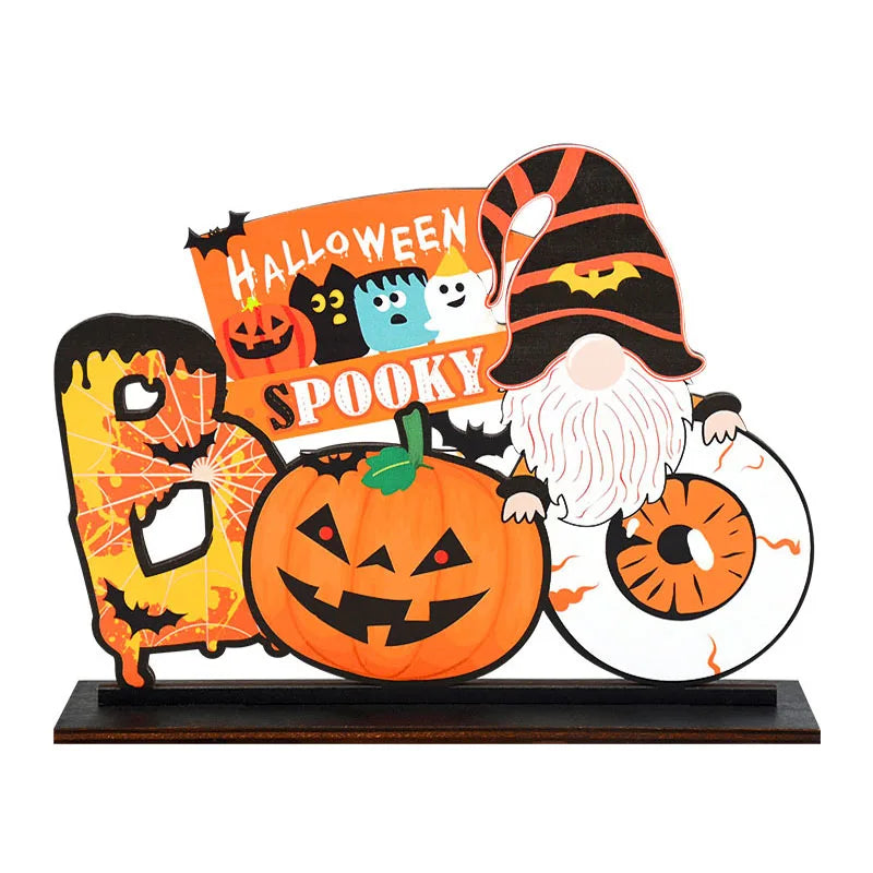 Halloween Wooden Ornament Pendants – Pumpkin, Ghost & Trick or Treat Hanging Signs for Home, Door & Party Decoration – 24 Designs