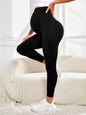 High-Waist Knitted Maternity Leggings with Belly Support
