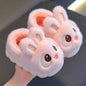 Kids Winter Plush Rabbit Slippers – Faux Fur Warm Anti-Slip Indoor Shoes for Boys & Girls