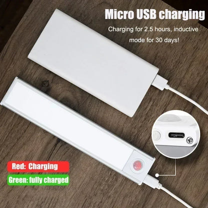 Motion Sensor USB Rechargeable LED Night Light – Wireless Wall & Cabinet Lamp, 3-Color Dimmable