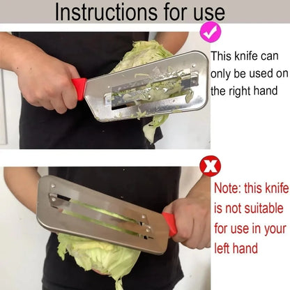 Stainless Steel Cabbage Slicer with Handle - Multi-Function Vegetable Shredder & Peeler