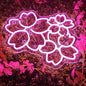 Pink Glow Flower Design LED Neon Sign Creates Romantic Atmosphere for Bedroom Living Room Wedding Party Decor Wall Art Lighting