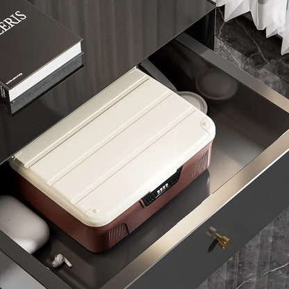 4-Digit Combination Lock Safe Box – Portable Security Organizer for Passports, Cash & Jewelry