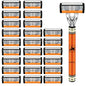 6-Layer Stainless Steel Safety Razor Set for Men - Replaceable Blade Head, Manual Shaving