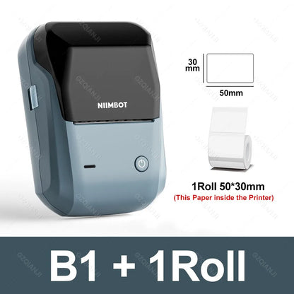 Mini Thermal Label Printer Portable Bluetooth Self-Adhesive Label Maker 2-Inch (58mm) for Round Stickers & Label Rolls