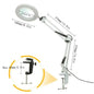 72-LED USB Magnifying Lamp 8X/10X 4.2in (106mm) Glass Lens Dimmable 3-Color LED Magnifier with Adjustable Arm & Clamp for Soldering Repair Crafts Beauty