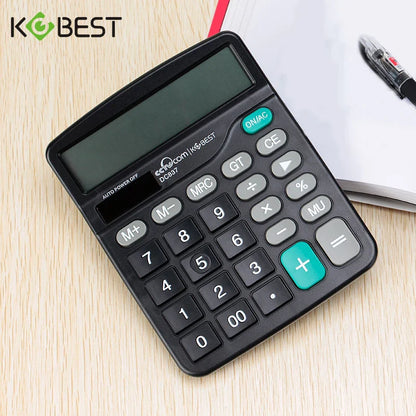 12-Digit Office Accounting Calculator — Dual Power Solar & Battery, Large Buttons, Voice, Multi-Function Financial Calculator