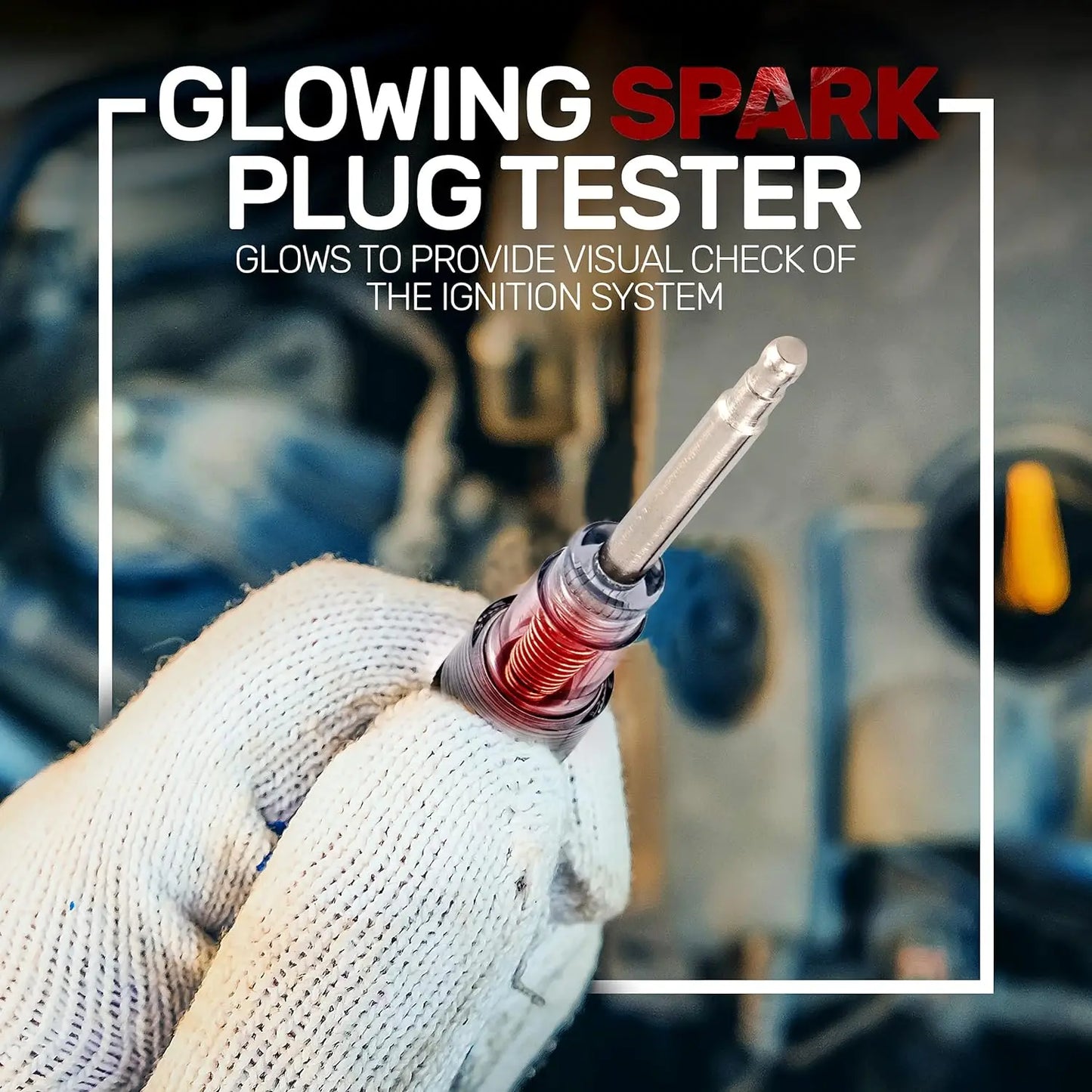 In-Line 12V Spark Plug Tester Ignition Coil Engine Test Light for Car Motorcycle Lawn Mower