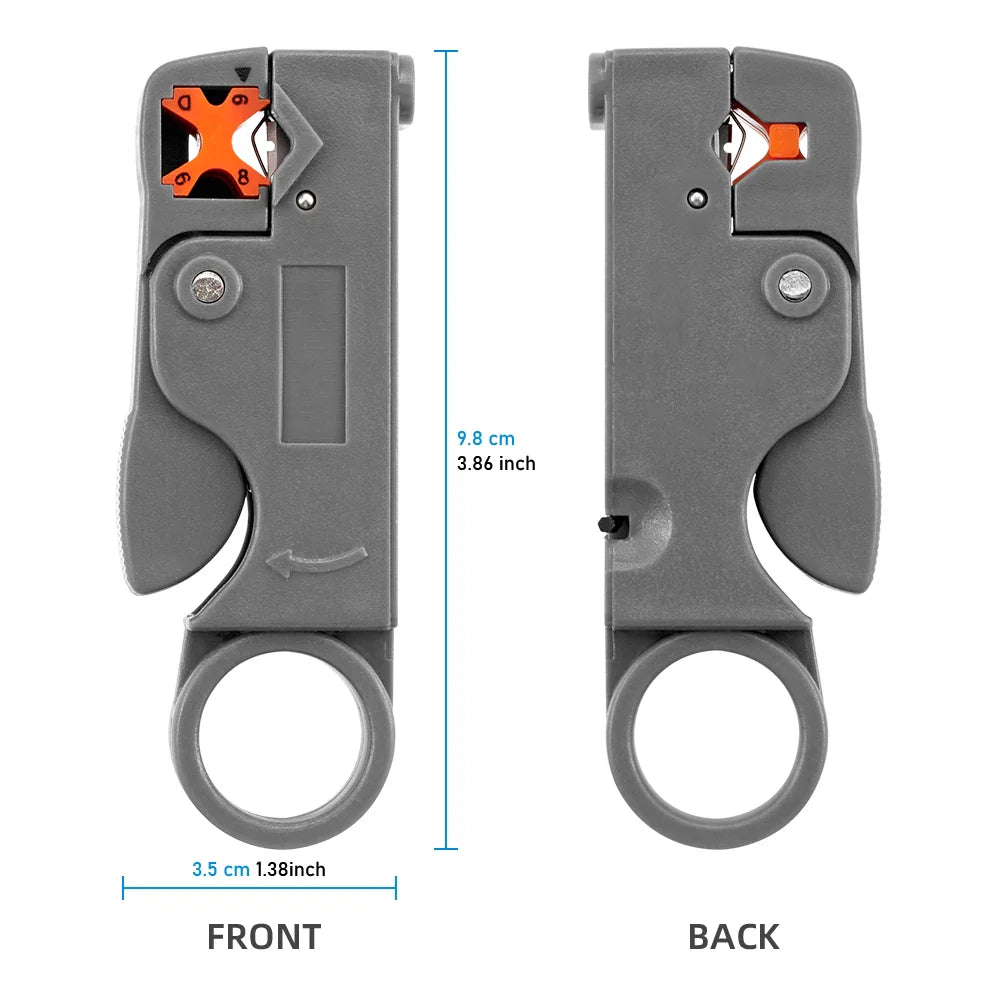 Coaxial Cable Wire Stripper Pliers – Adjustable V-Block for RG58 RG59 RG6, Carbon Steel, Includes Mini Hex Wrench