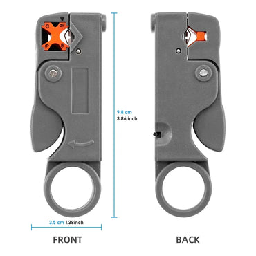 Coaxial Cable Wire Stripper Pliers – Adjustable V-Block for RG58 RG59 RG6, Carbon Steel, Includes Mini Hex Wrench