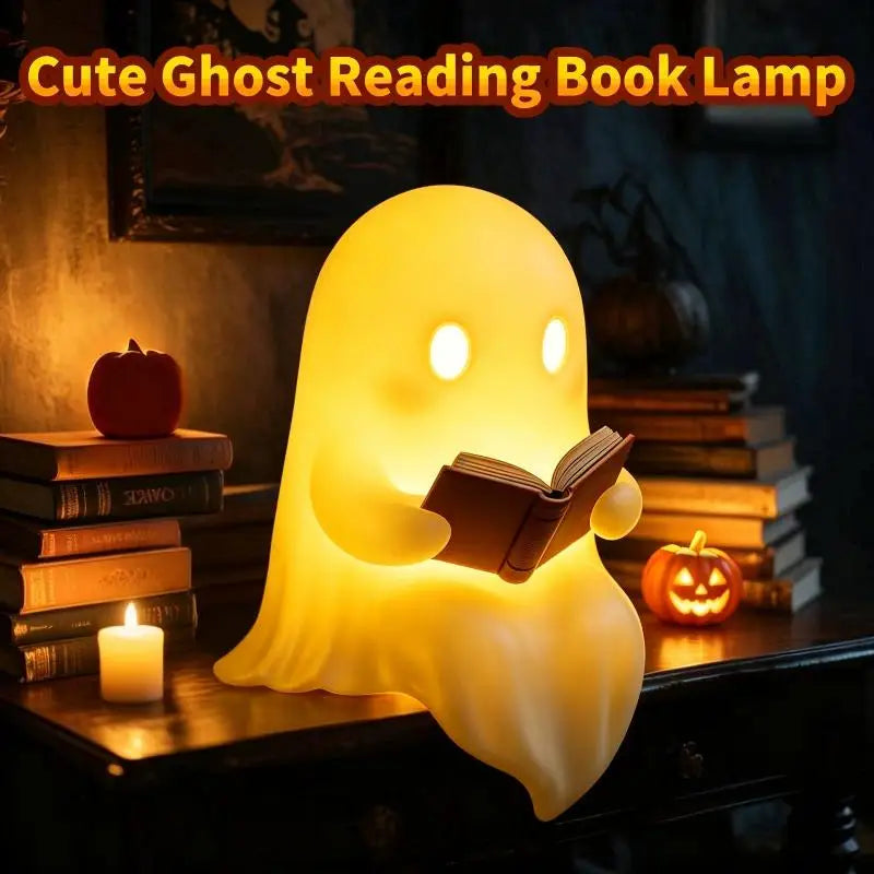 Ghost Reading Book Tabletop Halloween Lamp