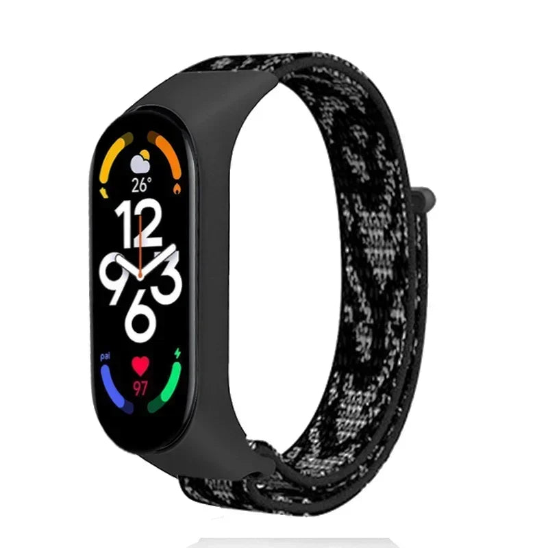 Nylon Loop Replacement Strap for Smart Fitness Tracker – Soft Adjustable Breathable Woven Wristband