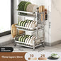stainless steel Dish Dryer Rack,Compact Kitchen Dish Rack,Screeper Set,Large Rust Proof Dish Screeper With Utensils Holder