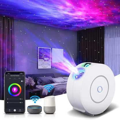 Smart LED Starry Sky Projector - WiFi 3D Galaxy Night Light with App & Voice Control, Timer
