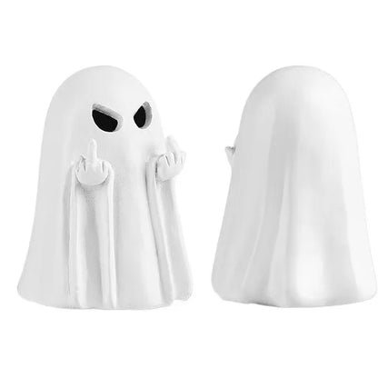 Resin Ghost Figurine with Middle-Finger Gesture