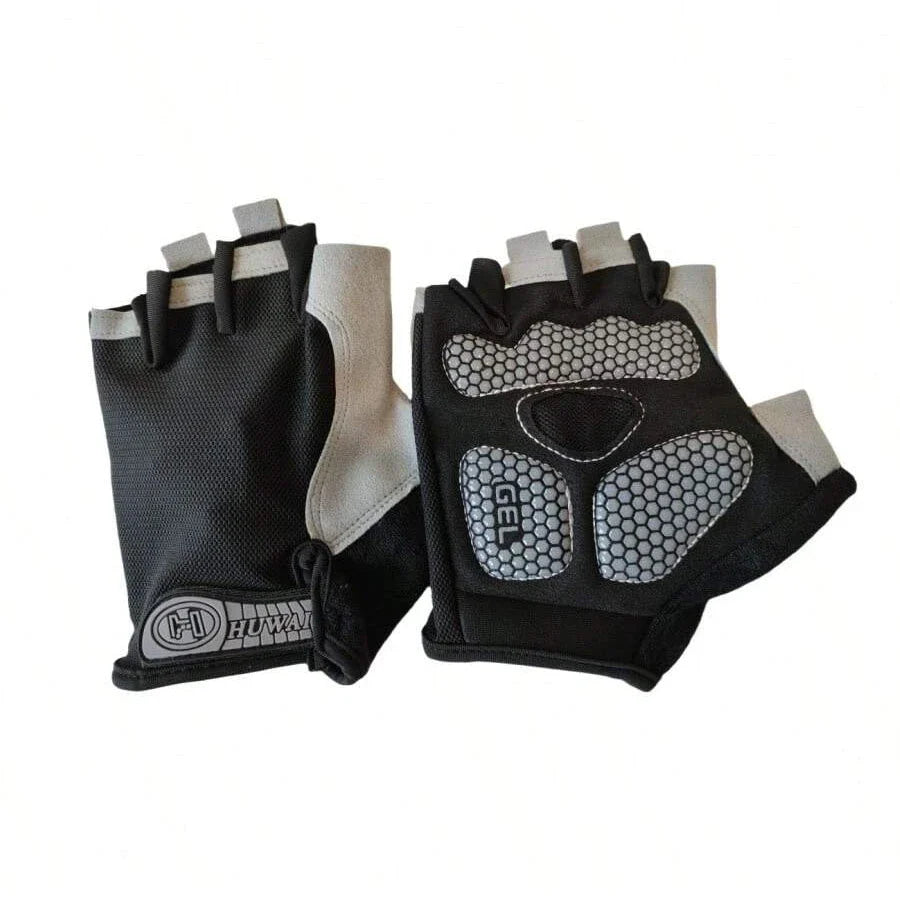 Fingerless Gym Gloves for Men & Women – Anti-Slip Breathable Workout Gloves for Cycling & Weightlifting