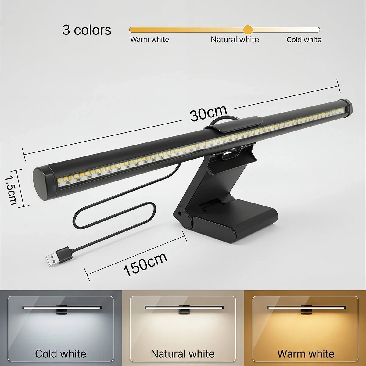 1/2PCS LED Monitor Light Bar Computer Screen Hanging Lights Atmosphere Table Lamp for  Work Study Read Gaming Dimming Lighting