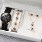 5/6-Piece Women's Quartz Watch & Jewelry Gift Set - Silicone Band, 38mm (1.50 in)
