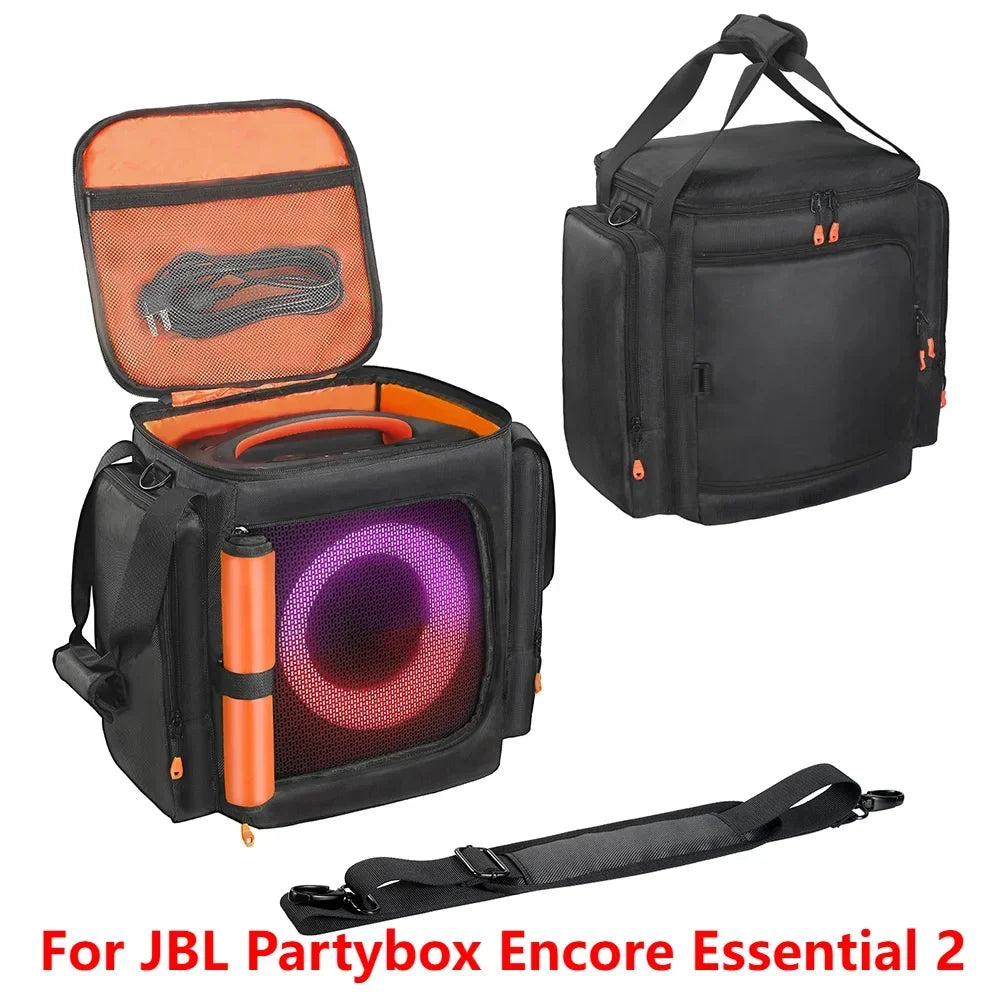 For JBL Partybox Encore Essential 2 Padded Speaker Protective Cover Shockproof Double-Sided Speaker Storage Bag Encore Essential