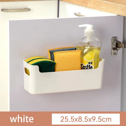 Handle Storage Basket - Durable PP Plastic Organizer with Handle for Home Bathroom Closet