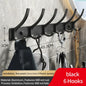 6-Peg Folding Wall Hooks – Aluminum Nail-Mount Towel & Coat Rack, Black/White