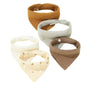 5-Pack Cotton Baby Drool Bibs Soft Absorbent Button Closure Unisex Newborn Infant Feeding Bibs