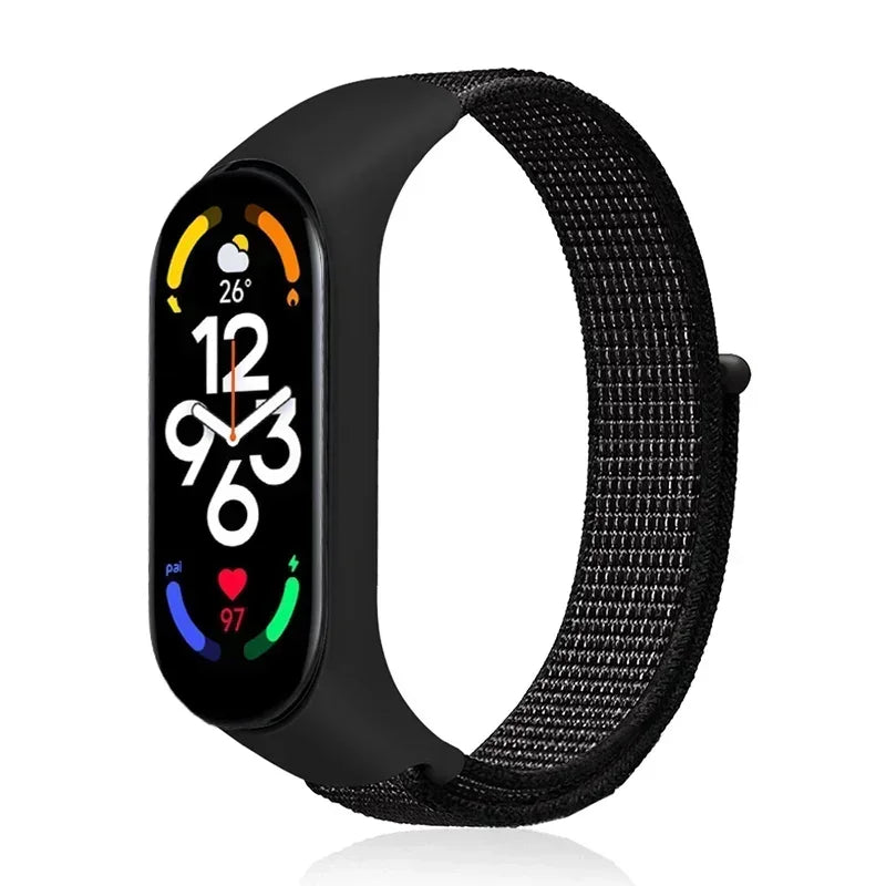 Nylon Loop Replacement Strap for Smart Fitness Tracker – Soft Adjustable Breathable Woven Wristband