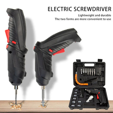 47-Piece 3.6V Cordless Electric Screwdriver Kit, 1800mAh Rechargeable Mini Drill for Home DIY & Furniture Installation
