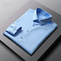 Men's Smart Casual Long Sleeve Button-Down Shirt, Knit Broadcloth Solid