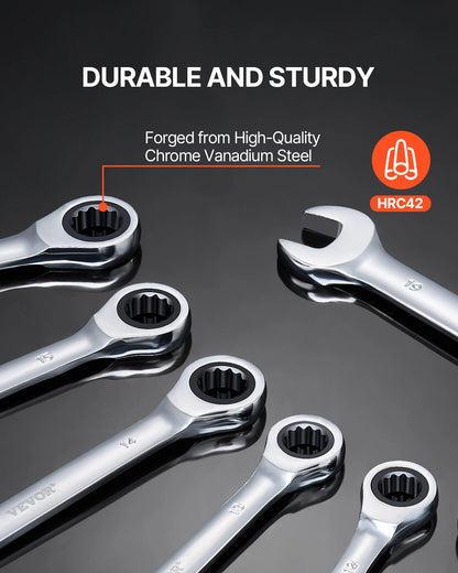 SucceBuy Metric Ratcheting Combination Wrench Set, 8 or 16 Piece