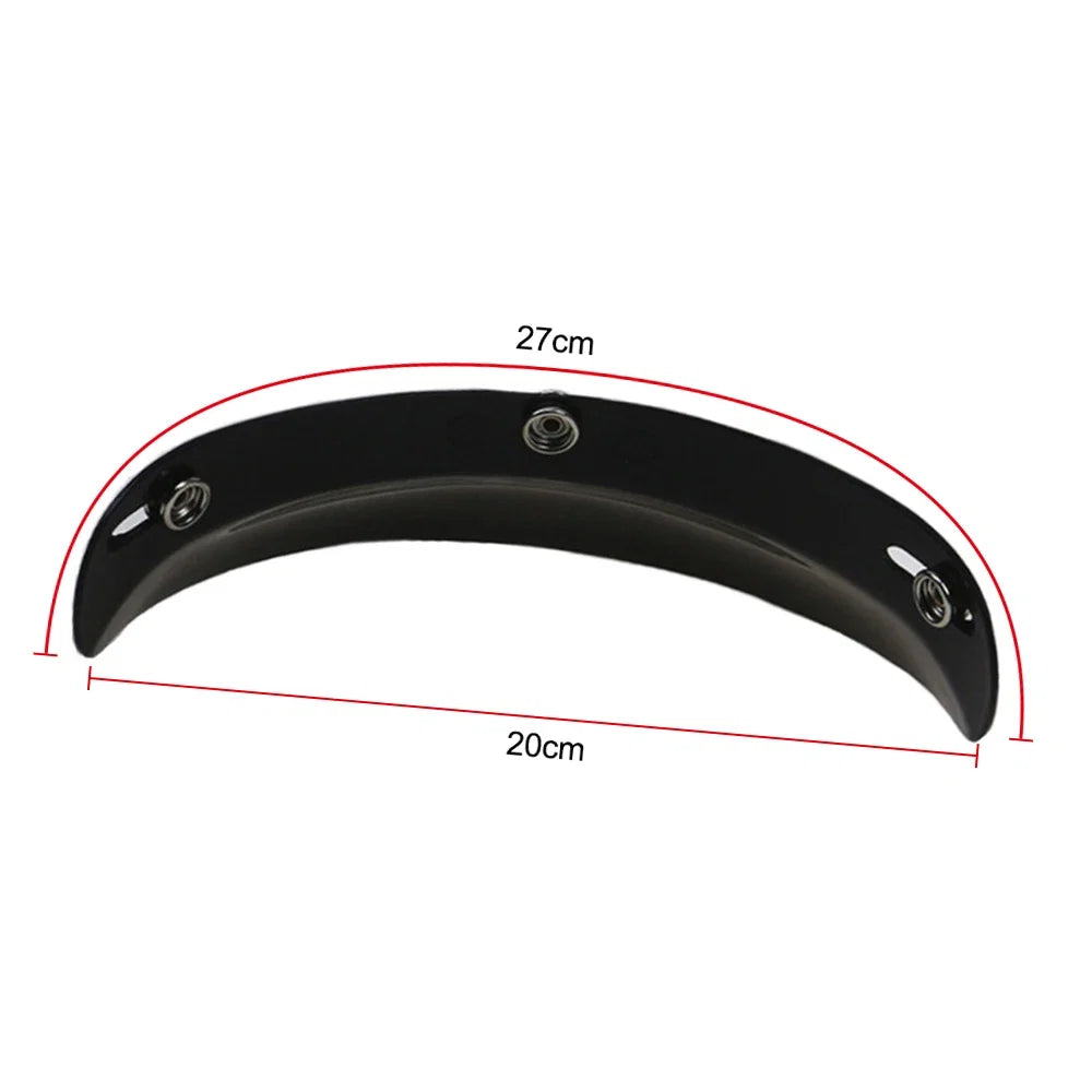 Universal Black 3-Snap Motorcycle Helmet Peak Lens Open Face Sun Shade Visor Shield