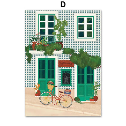 Lisbon Tram Food Portugal Wall Art Canvas Paintings Travel City Posters And Prints Wall Pictures For Living Room Kitchen Decor