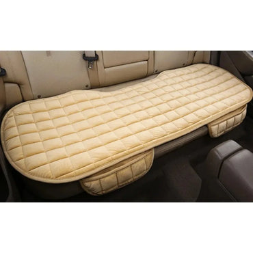 Universal Car Seat Cushion with Non-Slip Rubber Bottom and Storage Pouch - Plush Seat Pad for Car, Truck, Van, SUV and Office Chair