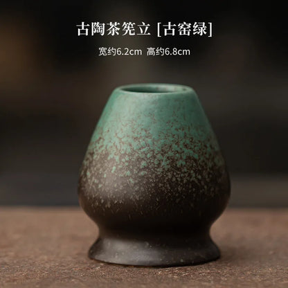 Ancient pottery Matcha Tea Whisk Holder For Dining Room Teahouse Matcha Ceremony Green Tea Chasen Holder Stand Bowl Teawares