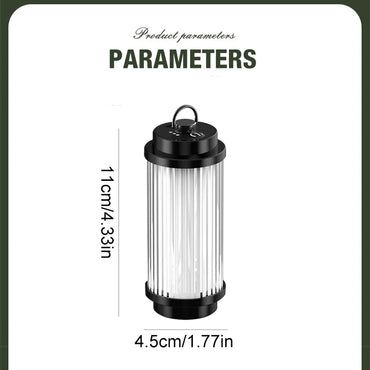 LED Camping Lantern 5 Modes, USB-C Rechargeable, Adjustable Hanging Hook & Bracket Mount