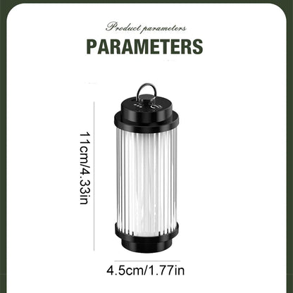 LED Camping Lantern 5 Modes, USB-C Rechargeable, Adjustable Hanging Hook & Bracket Mount